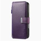 For iPhone 16 Pro CaseNeo MagSafe RFID Anti-theft Zipper Wallet Retro Leather Phone Case(Purple) - 2