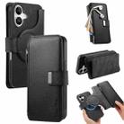 For iPhone 16 Plus CaseNeo MagSafe RFID Anti-theft Zipper Wallet Retro Leather Phone Case(Black) - 1