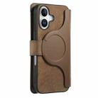For iPhone 16 Plus CaseNeo MagSafe RFID Anti-theft Zipper Wallet Retro Leather Phone Case(Brown) - 3