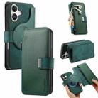 For iPhone 16 Plus CaseNeo MagSafe RFID Anti-theft Zipper Wallet Retro Leather Phone Case(Green) - 1