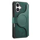 For iPhone 16 Plus CaseNeo MagSafe RFID Anti-theft Zipper Wallet Retro Leather Phone Case(Green) - 3