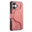 For iPhone 16 CaseNeo MagSafe RFID Anti-theft Zipper Wallet Retro Leather Phone Case(Pink) - 3