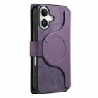 For iPhone 16 CaseNeo MagSafe RFID Anti-theft Zipper Wallet Retro Leather Phone Case(Purple) - 3