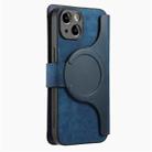 For iPhone 14 CaseNeo MagSafe RFID Anti-theft Zipper Wallet Retro Leather Phone Case(Blue) - 3