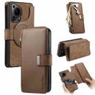 For Huawei Pura 70 Ultra CaseNeo MagSafe RFID Anti-theft Zipper Wallet Retro Leather Phone Case(Brown) - 1