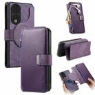 For Honor 90 CaseNeo MagSafe RFID Anti-theft Zipper Wallet Retro Leather Phone Case(Purple) - 1