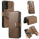 For Honor X7b CaseNeo MagSafe RFID Anti-theft Zipper Wallet Retro Leather Phone Case(Brown) - 1