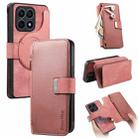 For Honor X8 5G CaseNeo MagSafe RFID Anti-theft Zipper Wallet Retro Leather Phone Case(Pink) - 1
