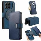 For Honor X6a CaseNeo MagSafe RFID Anti-theft Zipper Wallet Retro Leather Phone Case(Blue) - 1