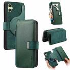 For Samsung Galaxy A06 CaseNeo MagSafe RFID Anti-theft Zipper Wallet Retro Leather Phone Case(Green) - 1