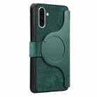 For Samsung Galaxy A36 5G CaseNeo MagSafe RFID Anti-theft Zipper Wallet Retro Leather Phone Case(Green) - 3