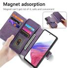 For Samsung Galaxy A14 5G CaseNeo MagSafe RFID Anti-theft Zipper Wallet Retro Leather Phone Case(Purple) - 3