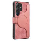 For Samsung Galaxy S25 Ultra 5G CaseNeo MagSafe RFID Anti-theft Zipper Wallet Retro Leather Phone Case(Pink) - 3