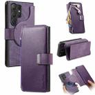 For Samsung Galaxy S25 Ultra 5G CaseNeo MagSafe RFID Anti-theft Zipper Wallet Retro Leather Phone Case(Purple) - 1