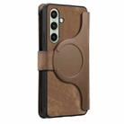 For Samsung Galaxy S24 FE 5G CaseNeo MagSafe RFID Anti-theft Zipper Wallet Retro Leather Phone Case(Brown) - 3