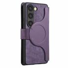 For Samsung Galaxy S23 5G CaseNeo MagSafe RFID Anti-theft Zipper Wallet Retro Leather Phone Case(Purple) - 3