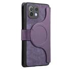 For Xiaomi Mi 11 Lite CaseNeo MagSafe RFID Anti-theft Zipper Wallet Retro Leather Phone Case(Purple) - 3
