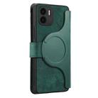 For Redmi A1 CaseNeo MagSafe RFID Anti-theft Zipper Wallet Retro Leather Phone Case(Green) - 3