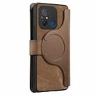 For Redmi 12C CaseNeo MagSafe RFID Anti-theft Zipper Wallet Retro Leather Phone Case(Brown) - 3