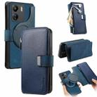 For Redmi 13C 4G / Poco M6 CaseNeo MagSafe RFID Anti-theft Zipper Wallet Retro Leather Phone Case(Blue) - 1