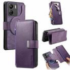 For Redmi 13C 4G / Poco M6 CaseNeo MagSafe RFID Anti-theft Zipper Wallet Retro Leather Phone Case(Purple) - 1