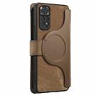 For Redmi Note 11 4G Global CaseNeo MagSafe RFID Anti-theft Zipper Wallet Retro Leather Phone Case(Brown) - 3