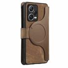 For Redmi Note 12 Pro+ 5G CaseNeo MagSafe RFID Anti-theft Zipper Wallet Retro Leather Phone Case(Brown) - 3
