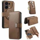 For Redmi Note 13 4G CaseNeo MagSafe RFID Anti-theft Zipper Wallet Retro Leather Phone Case(Brown) - 1