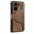 For Redmi Note 13 4G CaseNeo MagSafe RFID Anti-theft Zipper Wallet Retro Leather Phone Case(Brown) - 3