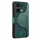 For Redmi Note 13 4G CaseNeo MagSafe RFID Anti-theft Zipper Wallet Retro Leather Phone Case(Green) - 3