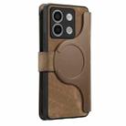 For Redmi Note 13 5G CaseNeo MagSafe RFID Anti-theft Zipper Wallet Retro Leather Phone Case(Brown) - 3