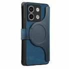For Redmi Note 13 5G CaseNeo MagSafe RFID Anti-theft Zipper Wallet Retro Leather Phone Case(Blue) - 3