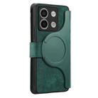 For Redmi Note 13 5G CaseNeo MagSafe RFID Anti-theft Zipper Wallet Retro Leather Phone Case(Green) - 3