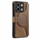 For Redmi Note 13 Pro 5G CaseNeo MagSafe RFID Anti-theft Zipper Wallet Retro Leather Phone Case(Brown) - 3