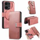 For Redmi Note 13 Pro 4G CaseNeo MagSafe RFID Anti-theft Zipper Wallet Retro Leather Phone Case(Pink) - 1