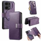 For Redmi Note 13 Pro 4G CaseNeo MagSafe RFID Anti-theft Zipper Wallet Retro Leather Phone Case(Purple) - 1