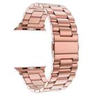 For Apple Watch 42 / 44 / 45 / 46 / 49mm xDfind Three Beads Fold Buckle Stainless Steel Watch Band(Rose Gold) - 2