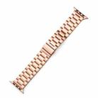 For Apple Watch 42 / 44 / 45 / 46 / 49mm xDfind Three Beads Fold Buckle Stainless Steel Watch Band(Rose Gold) - 3