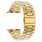 For Apple Watch 38 / 40 / 41 / S10 42mm xDfind Three Beads Fold Buckle Stainless Steel Watch Band(Gold) - 2