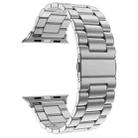 For Apple Watch 38 / 40 / 41 / S10 42mm xDfind Three Beads Fold Buckle Stainless Steel Watch Band(Silver) - 2