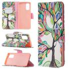 For OPPO Reno4 Pro 5G Colored Drawing Pattern Horizontal Flip Leather Case with Holder & Card Slots & Wallet(Tree of Life) - 1