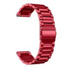 18mm xDfind Three Beads Stainless Steel Watch Band(Red) - 1