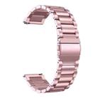 22mm xDfind Three Beads Stainless Steel Watch Band(Rose Pink) - 1