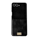For Samsung Galaxy Z Flip7 5G Crazy Horse Texture PU Phone Case(Black) - 1