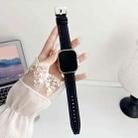 For Apple Watch 42 / 44 / 45 / 46 / 49mm xDfind Black Shark Fine Grain Leather Watch Band(Black) - 1