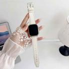 For Apple Watch 42 / 44 / 45 / 46 / 49mm xDfind Black Shark Fine Grain Leather Watch Band(Creamy White) - 1