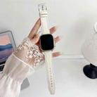 For Apple Watch 38 / 40 / 41 / S10 42mm xDfind Black Shark Fine Grain Leather Watch Band(Creamy White) - 1