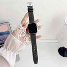 For Apple Watch 38 / 40 / 41 / S10 42mm xDfind Black Shark Fine Grain Leather Watch Band(Dark Grey) - 1