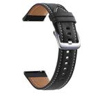 20mm xDfind Flat Head Black Shark Fine Grain Leather Watch Band(Black) - 1