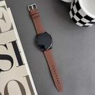 20mm xDfind Flat Head Black Shark Fine Grain Leather Watch Band(Brown) - 1